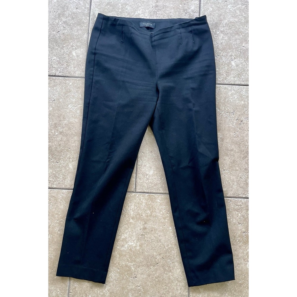 Talbots Petites Women's Size 8P Black Ankle Pants Straight Leg Career Workwear